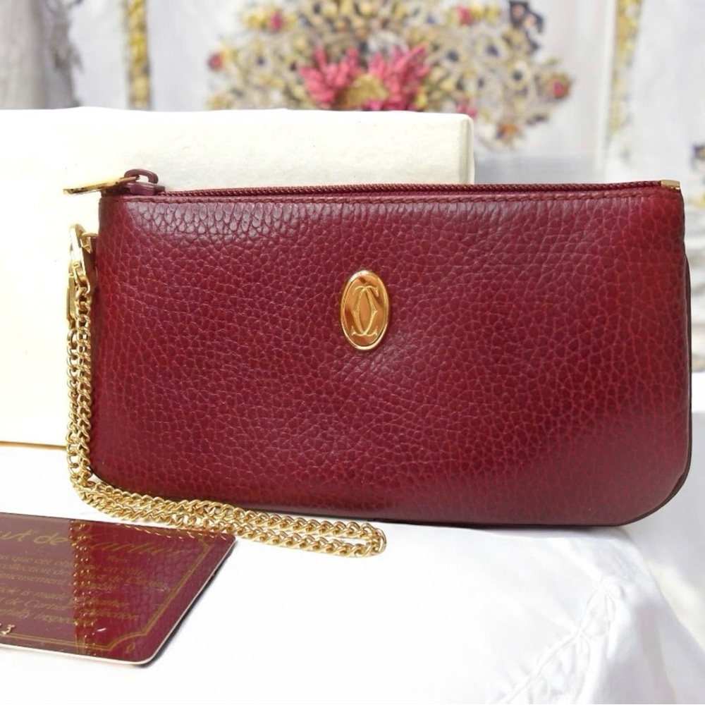 Cartier Must Line Bordeaux Leather Wristlet 😍❤️